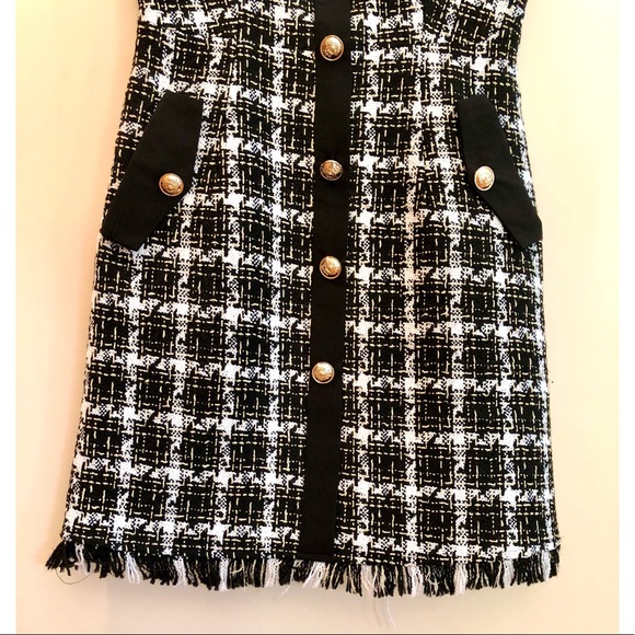 Ivory and Chain Brooke Tweed Black and White Dress - Picture 10 of 13